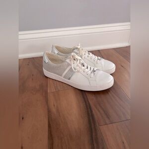 Michael Kors White and Silver Sneakers